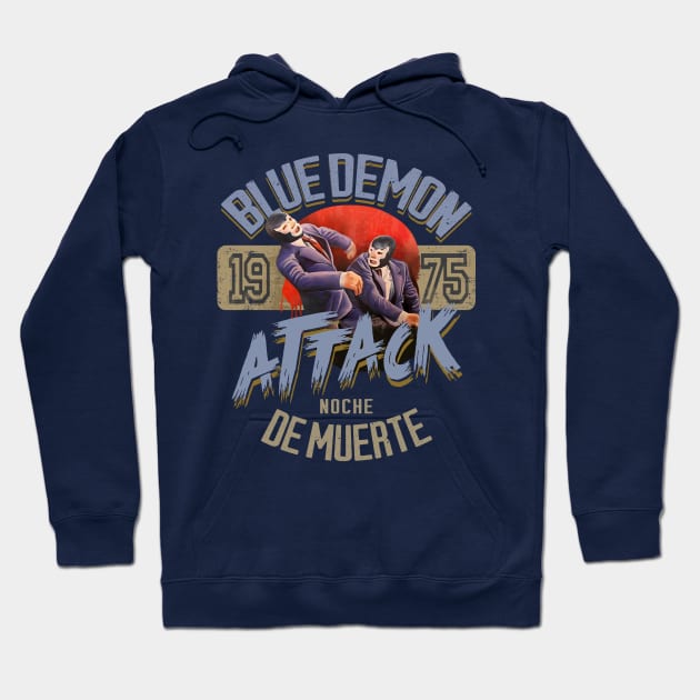 Blue Demon Attack Hoodie by Trazzo